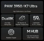 MCHOSE K7 Ultra 8K Tri-Mode Wireless Gaming Mouse - Image 3