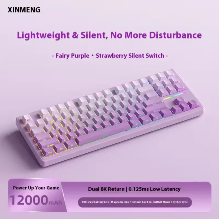 Xinmeng S87 Pro Dual 8Khz Tri-Mode, 12000mAh Gasket Mechanical Keyboard