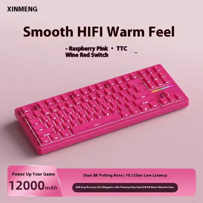 Xinmeng S87 Pro Dual 8Khz Tri-Mode, 12000mAh Gasket Mechanical Keyboard