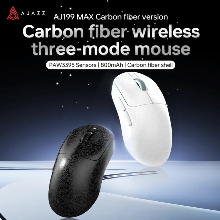 AJAZZ AJ199 MAX Carbon Fiber Tri-mode Wireless Gaming Mouse