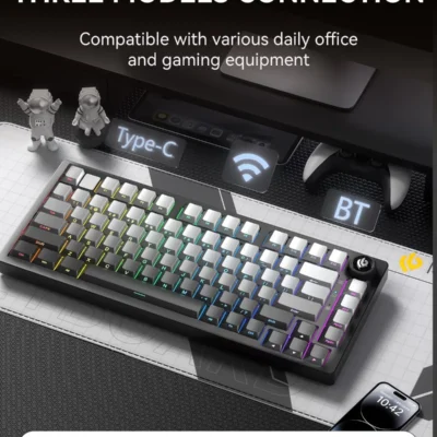 LEOBOG Hi75C Pro Tri-Mode Aluminium Mechanical Keyboard-Black Gradient