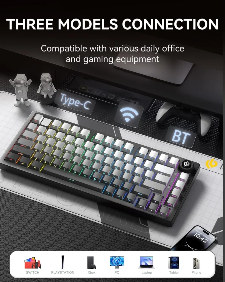 LEOBOG Hi75C Pro Tri-Mode Aluminium Mechanical Keyboard-Black Gradient