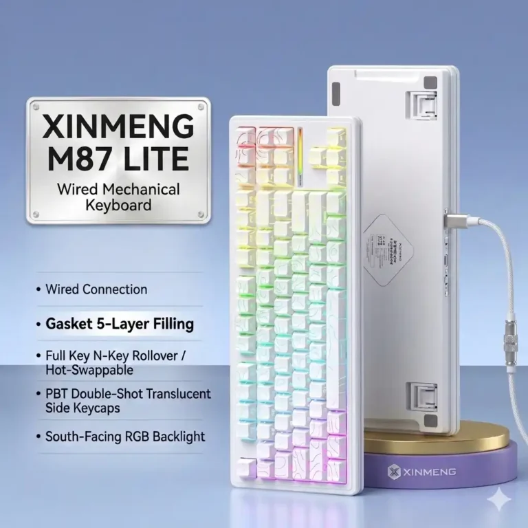 Xinmeng M87 Lite Wired-White Contour