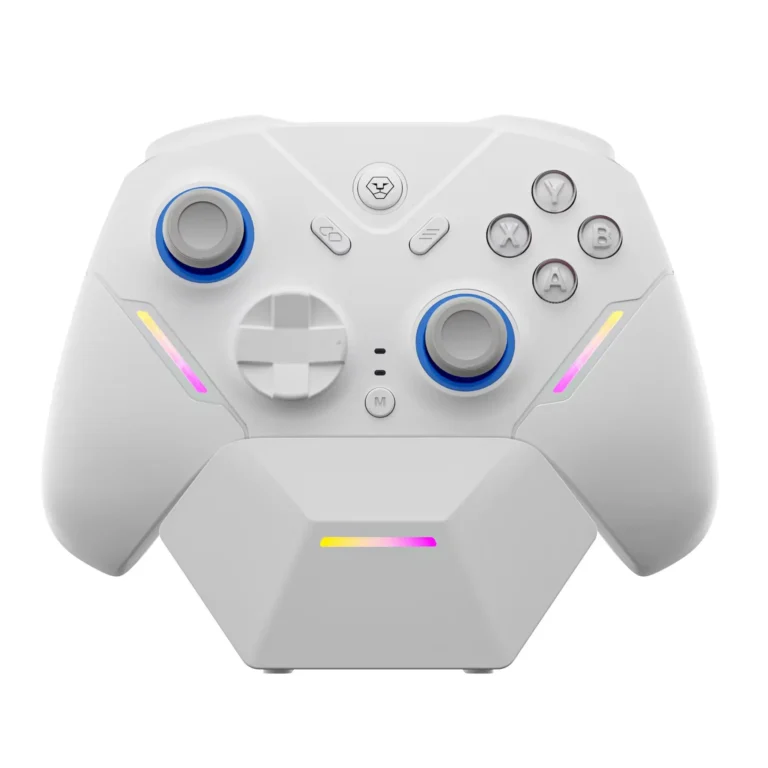 AOLION N35 Tri-Mode Hall Effect Wireless Controller with Charging DOCK-White