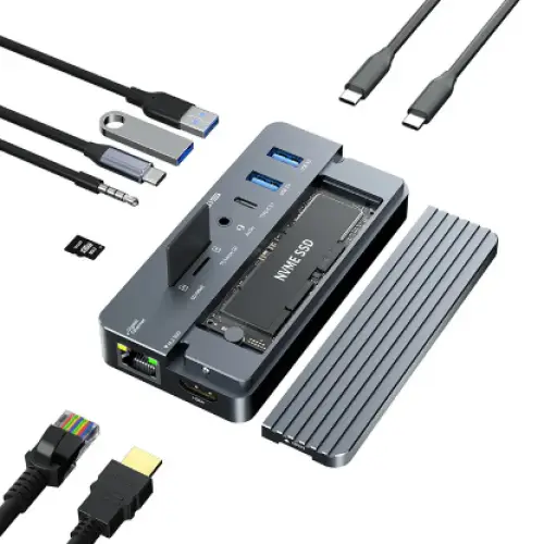 ACASIS CM073 10-in-1 USB Type-C Hub Docking Station with M.2 NVMe SSD Enclosure