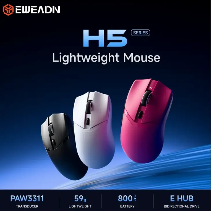 EWEADN H5 PRO Lightweight Tri-mode Gaming Mouse