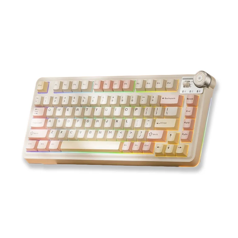 LINGBAO MK75 Wireless Mechanical Keyboard- cream white