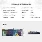FANTECH MK890V2 ATOM96 MIZU EDITION Mechanical Gaming Keyboard - Image 4