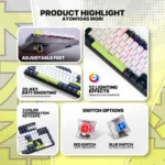 FANTECH ATOM104S MK878S MORI EDITION MECHANICAL GAMING KEYBOARD - Image 4