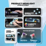 FANTECH ATOM107S MK893S MECHANICAL GAMING KEYBOARD MIZU EDITION - Image 2