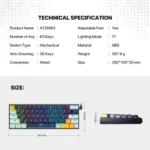 FANTECH ATOM63 MK874V2 MECHANICAL KEYBOARD MIZU EDITION - Image 7