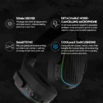 FANTECH WHG02 HARMONY Wireless Bluetooth Headphone - Image 5
