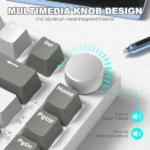 AJAZZ AK820 75% Gasket-Mounted White Backlit Wired Mechanical Keyboard - Image 3