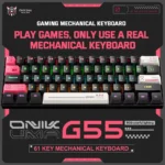 ONIKUMA G55 61 Keys RGB Colorful Lighting Wired Gaming Mechanical Keyboard – Brown Switch - Image 3