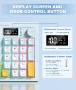 ONIKUMA G80 94 Keys Tri-Mode Wireless Membrane Keyboard with LCD Screen & Multifunction Knob - Image 5