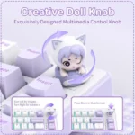 Onikuma MT707 Tri-Mode 81 Keys Mechanical Keyboard with Creative Doll Knob - Image 4